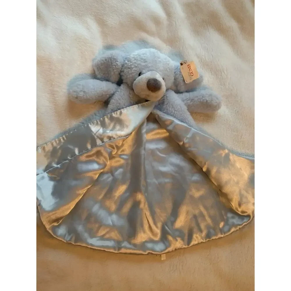 Gund Baby Fluffy Huggy Buddy Plush Blanket Blue Stuffy Puppy Dog Boy's NWT